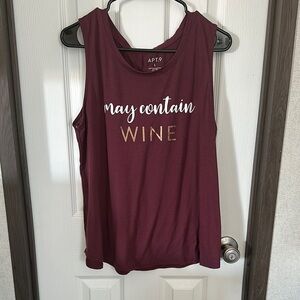 Apt. 9 Burgundy Tank Top - May Contain Wine